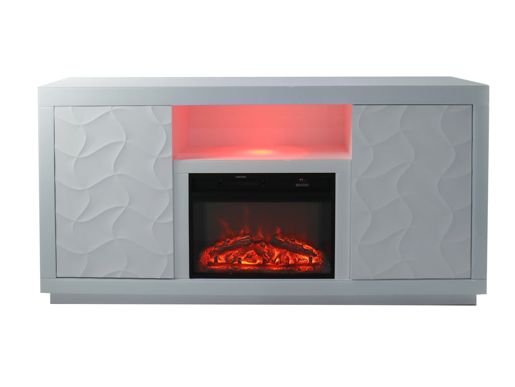 Fully Assembled 71" Timeless White Electric Fireplace