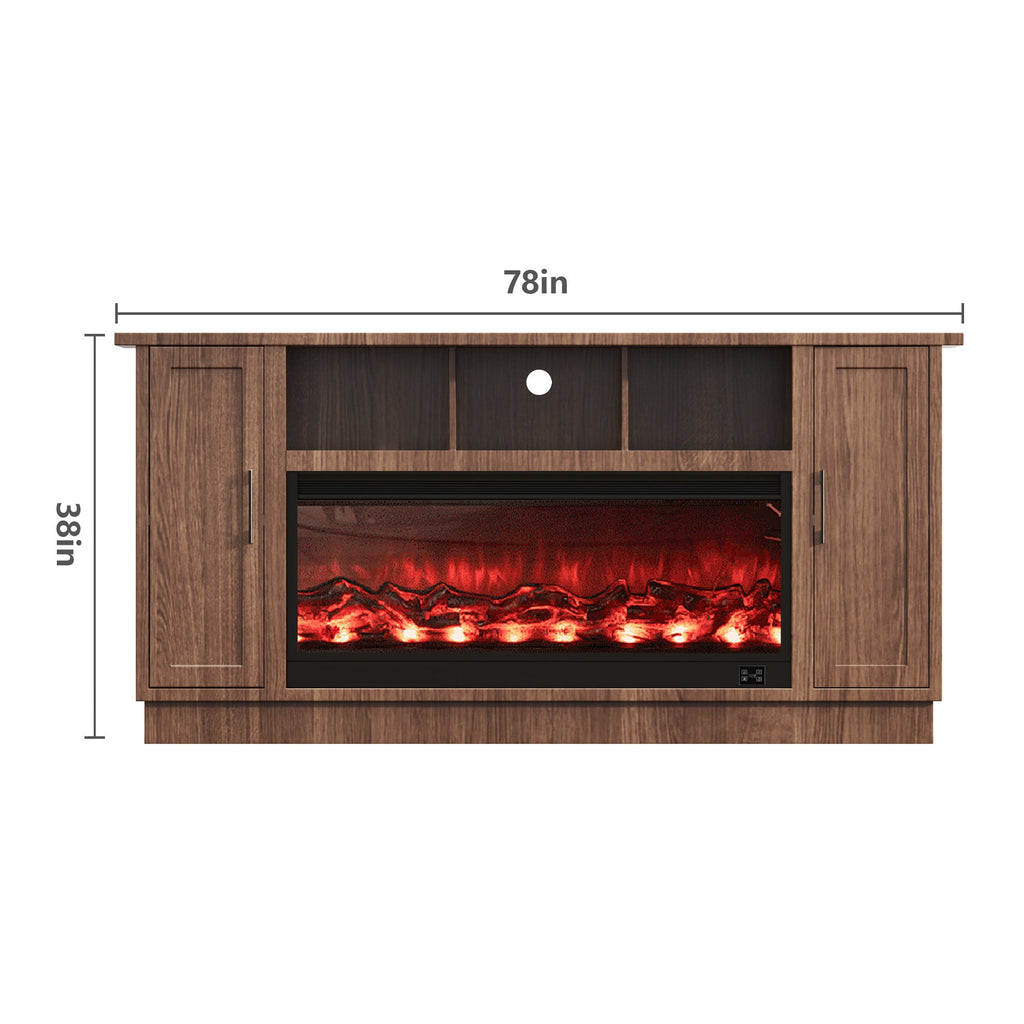 Fully Assembled TV stand with an electronic fireplace YQ18