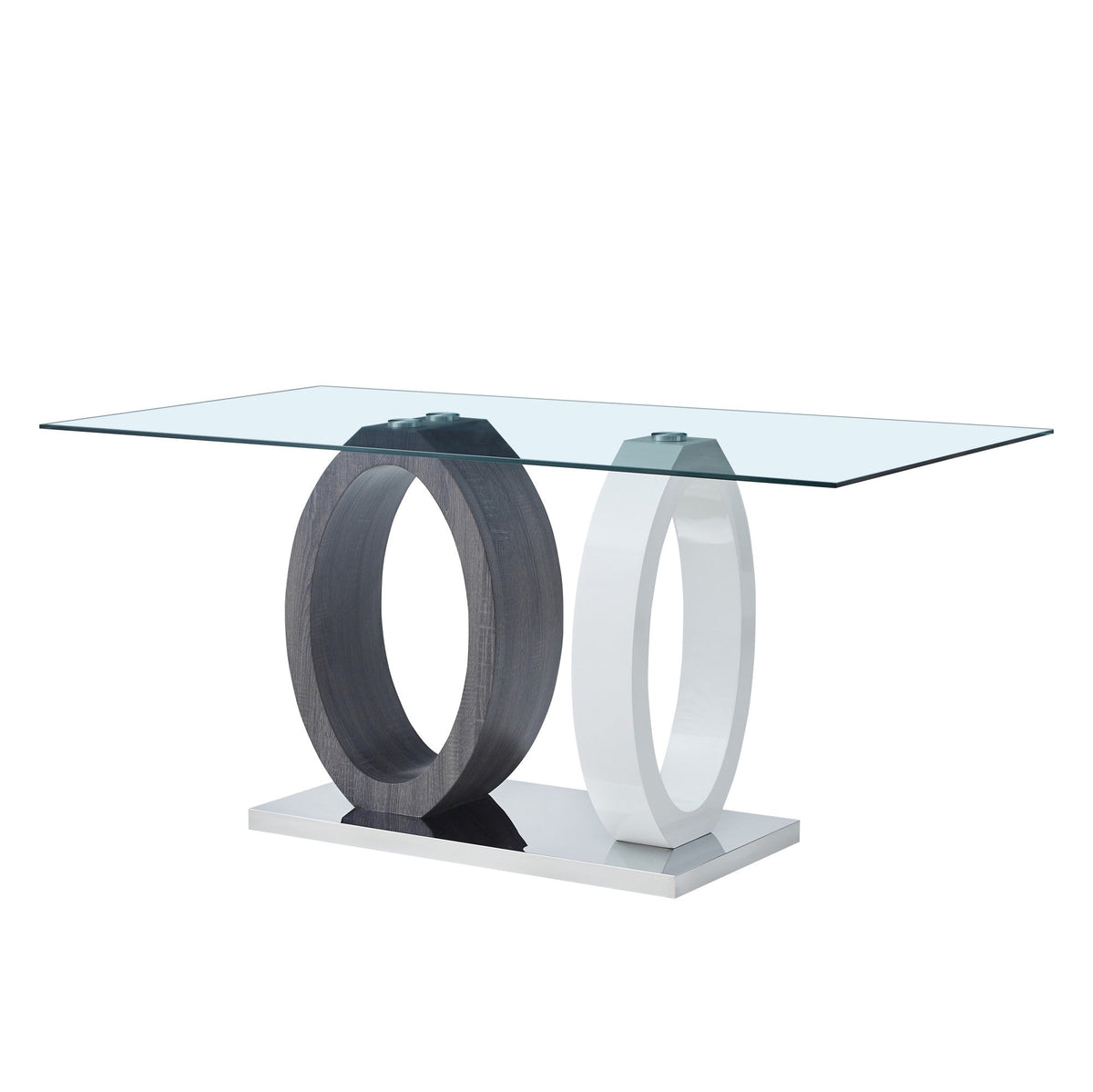 Glass Dining Table with X-Shaped Dining Chair-2PCS/CTN