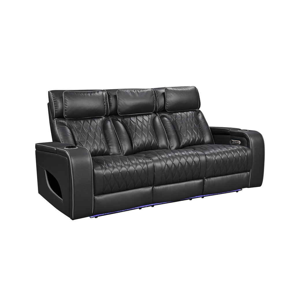 Jessie Power Recliner Black 3-seater Sofa