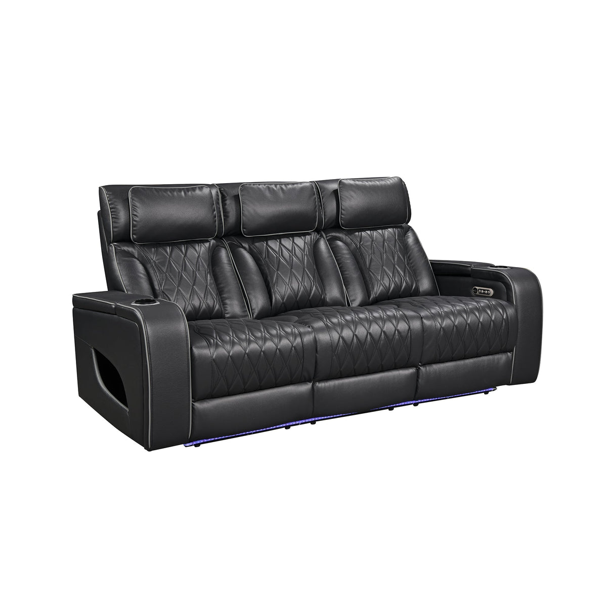 Jessie Power Recliner Black 3-seater Sofa