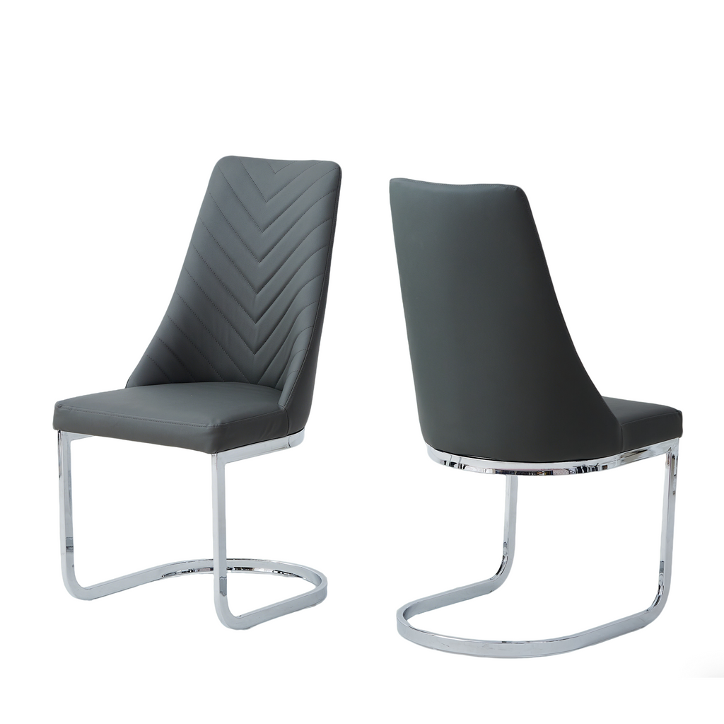 CH002-2PCS/CTN Leather Upholstered Dining Chair