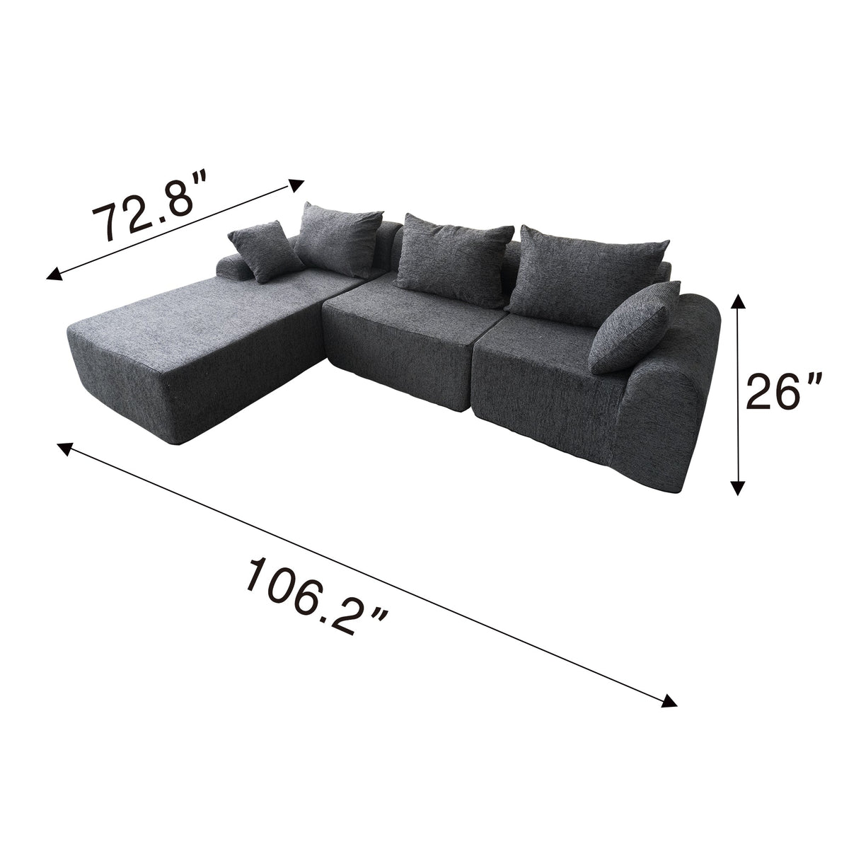 VANITII Modular Compressed Sectional Sofa - Multi-Piece Compressible Sofa Set
