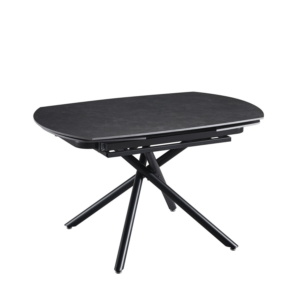 Extendable Ceramic Top Dining Table with Metal Legs (55.12 / 78.74 × 35.43 × 29.53)