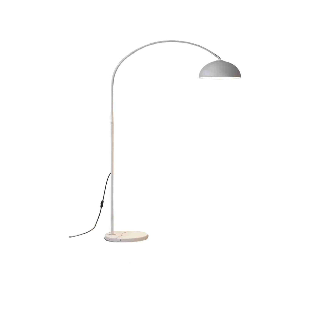 White Arc Floor Lamp: Soft-globe Nordic style for living rooms and bedrooms
