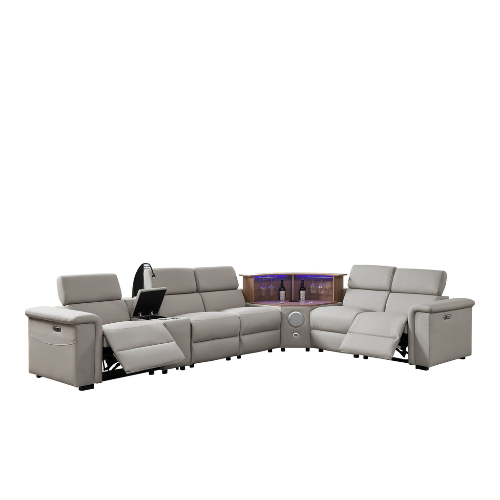 Luxury Leather Power Recliner with Rising Cabinet
