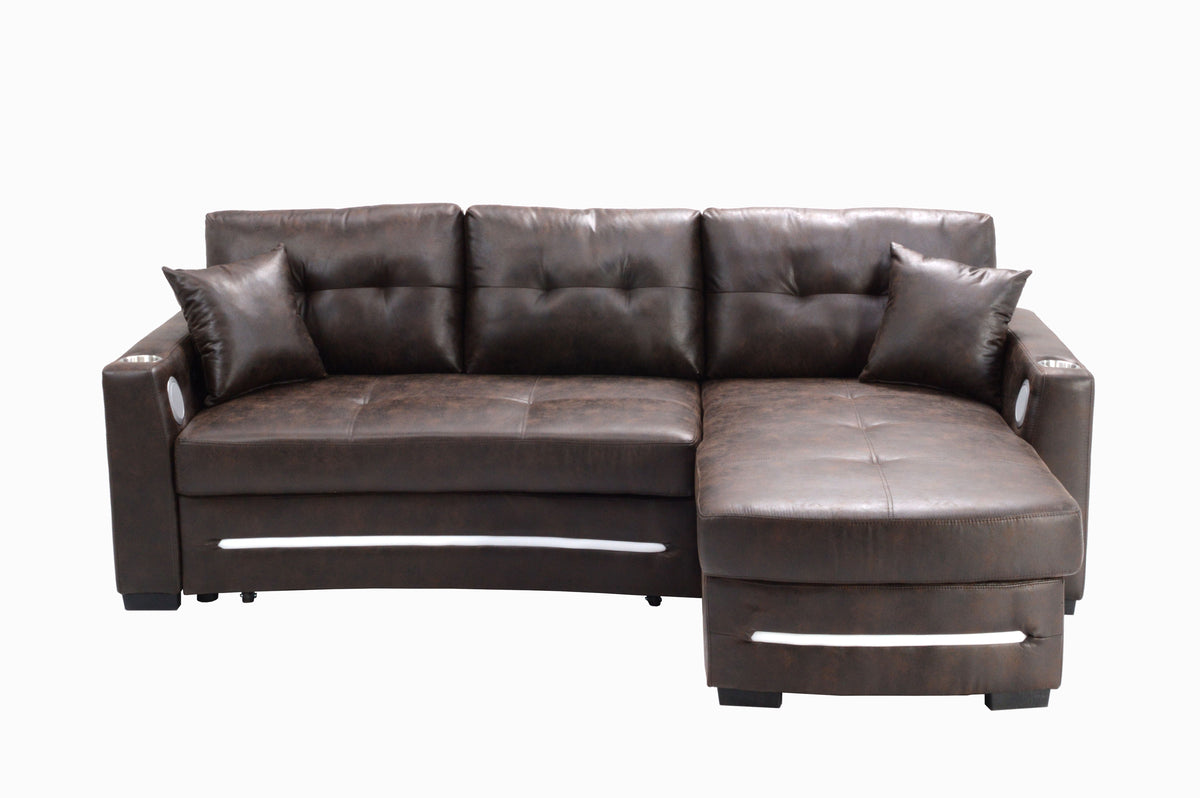 L-Shape sofa with storage and Pull-out bed-1369 R&L