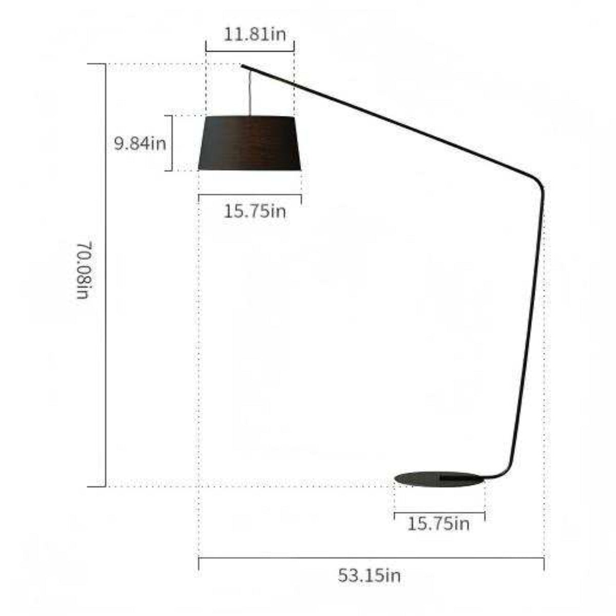 Modern 70" Floor Lamp: Black Iron Frame & Linen Shade for Living Room/Bedroom (US Standard Plug)
