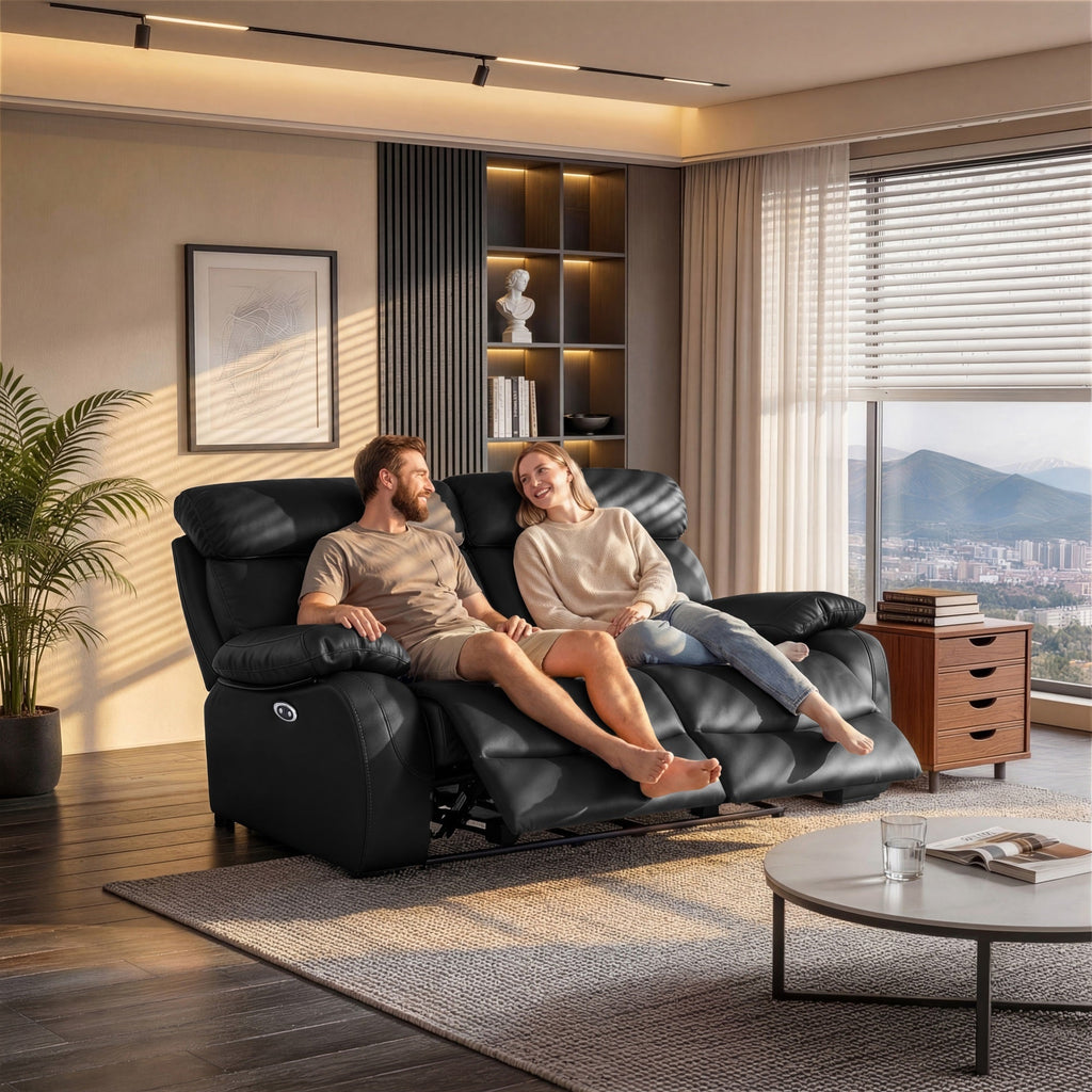 Harry Black Power Motion Loveseat