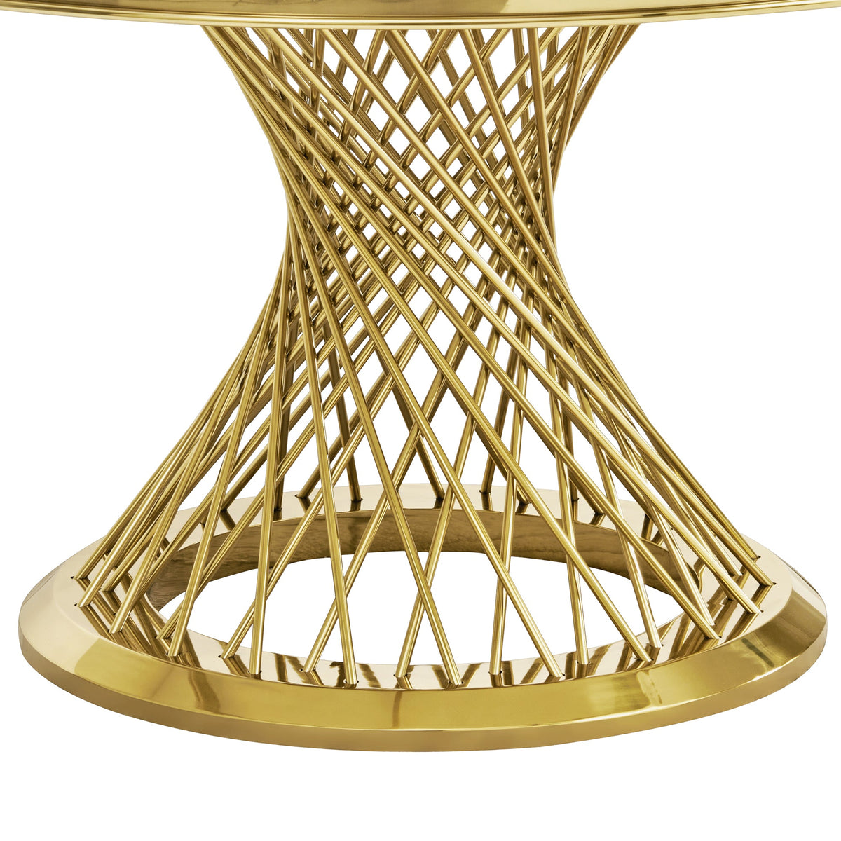 Modern Luxury Round Marble & Stainless Steel Dining Table
