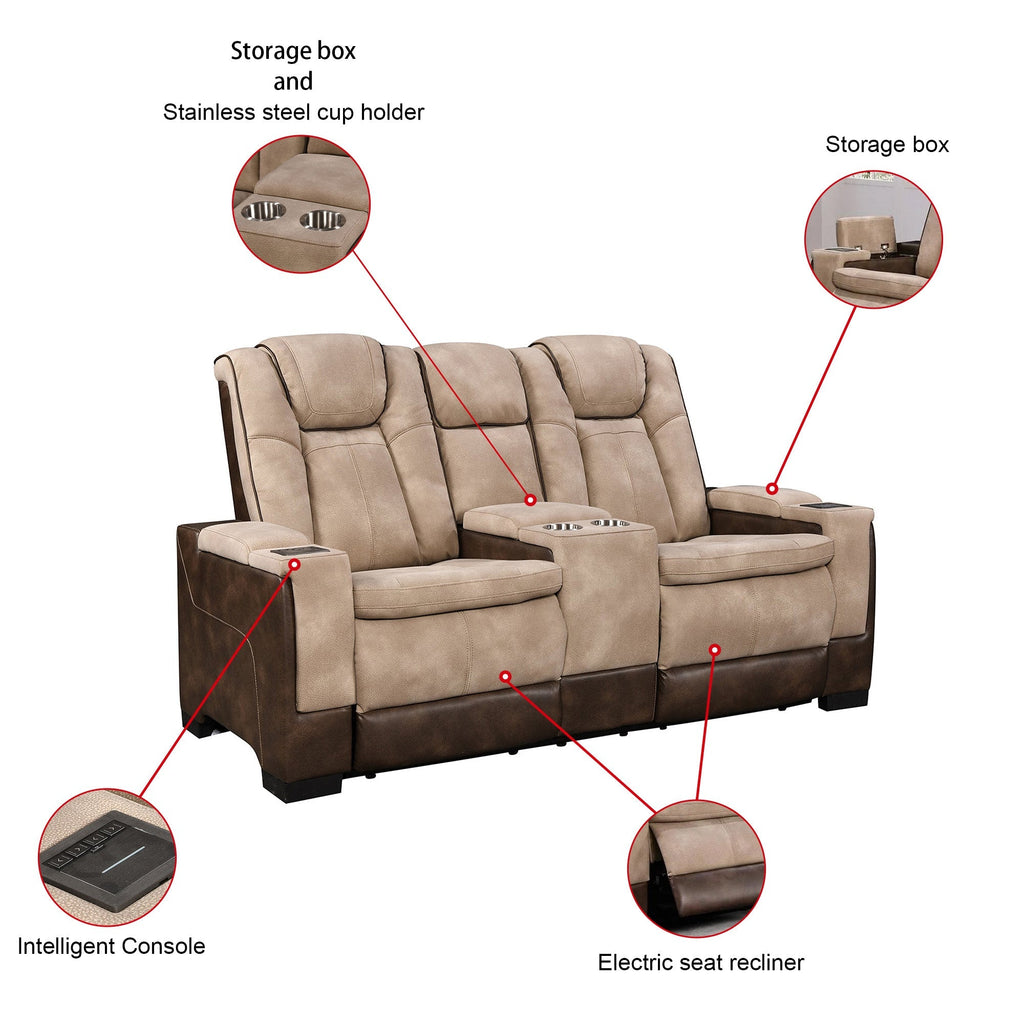 Charlie Modern Brown Power Recliner Loveseat