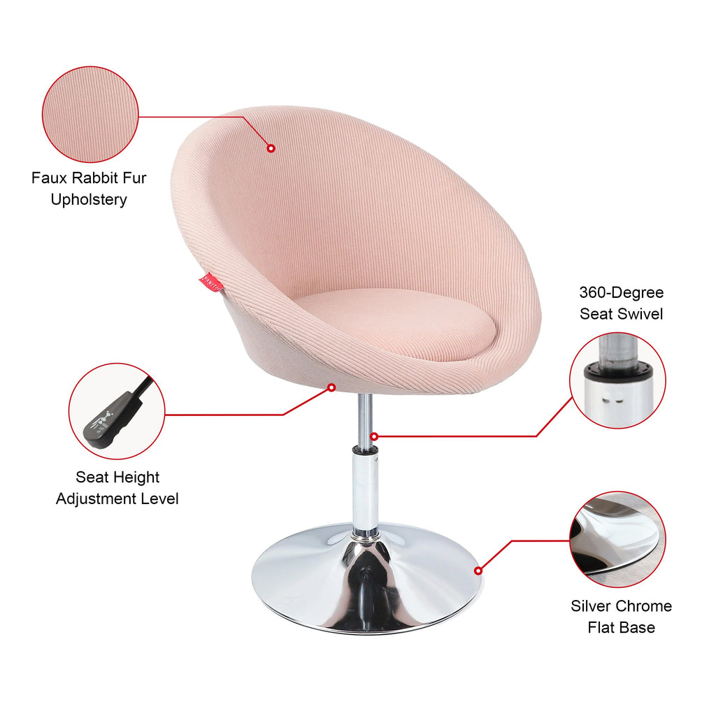 Bella Swivel Corduroy Makeup Vanity Chair