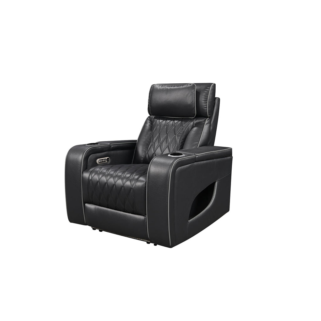 Jessie Power Recliner Chair - Modern Black Leather Armchair