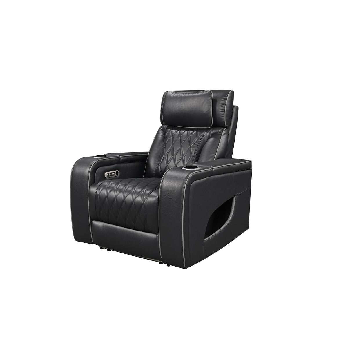 Jessie Power Recliner Chair - Modern Black Leather Armchair