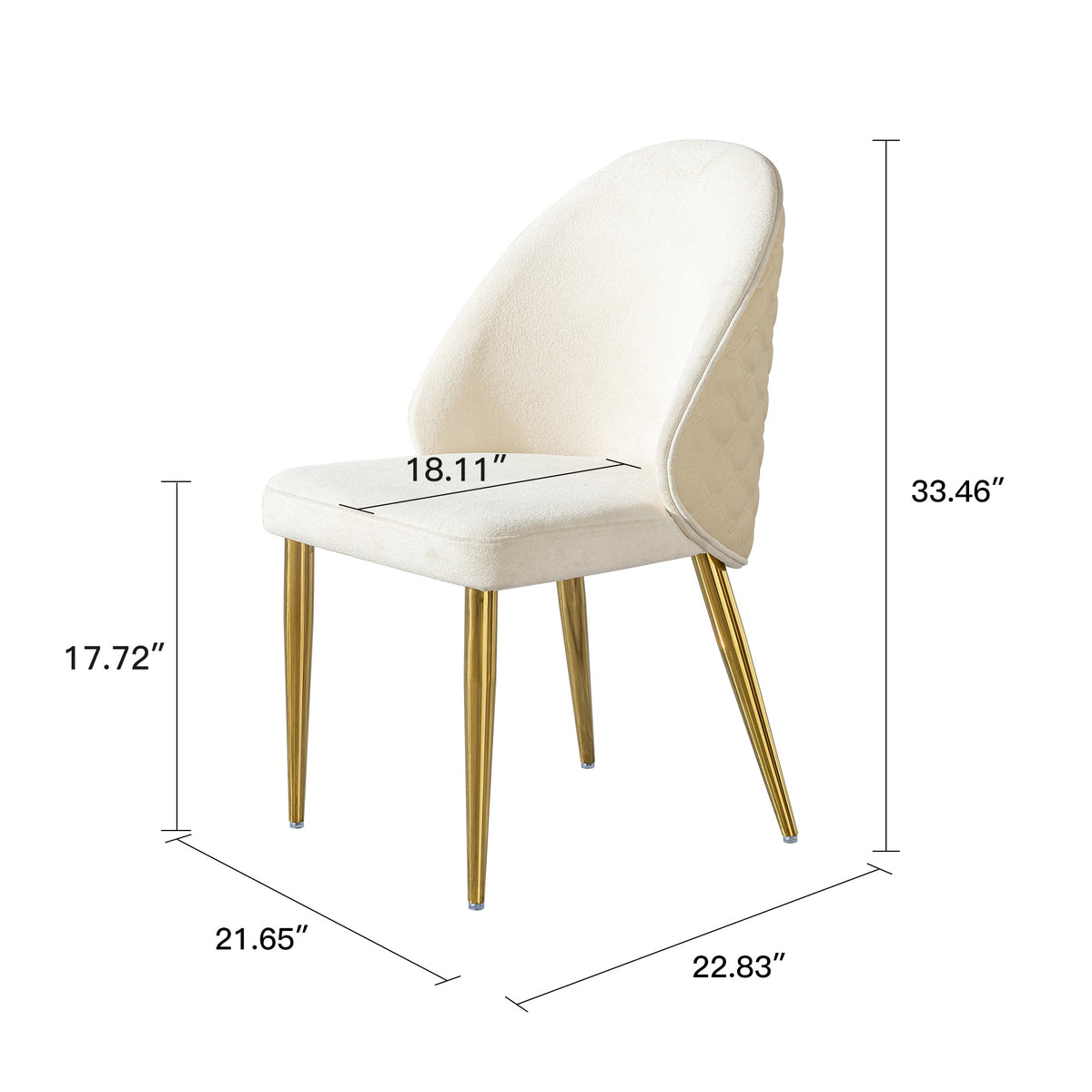 Modern Dining room chair stainless steel legs light yellow PU leather of back cushion&beige velvet of front cushion