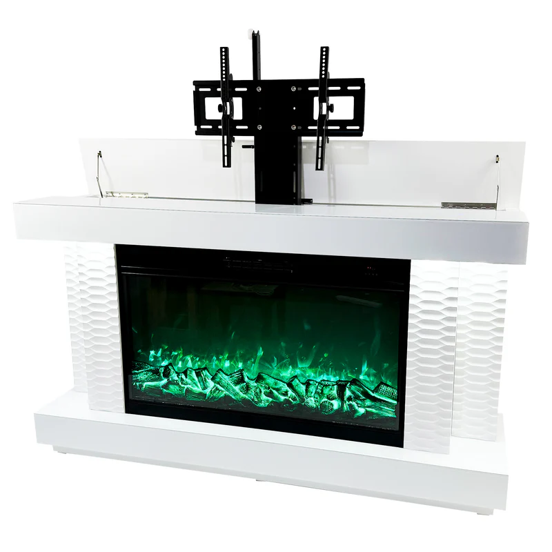 TV Stand Fireplace with Heating Function and Bluetooth speaker