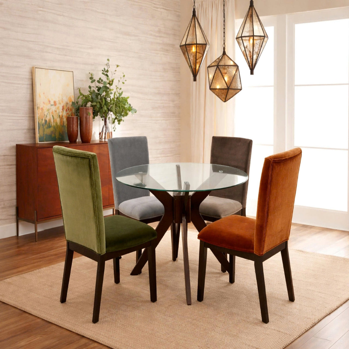 GLASS TOP DINING TABLE