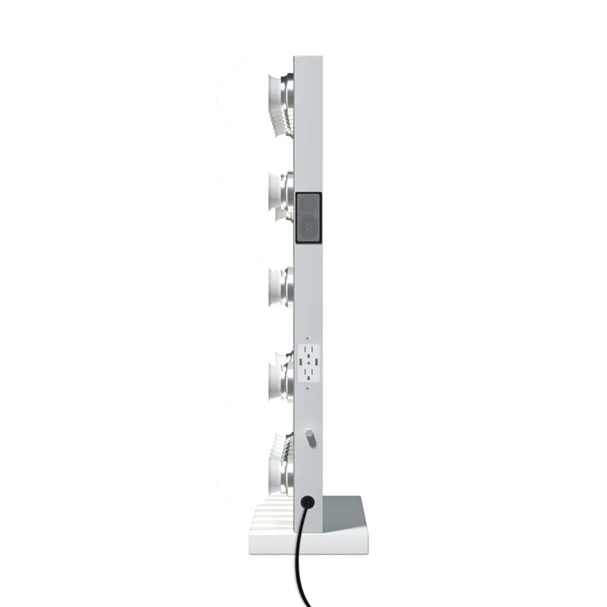 Side view of Vanitii Marilyn Hollywood Vanity Mirror Pro Max with power outlet and speaker