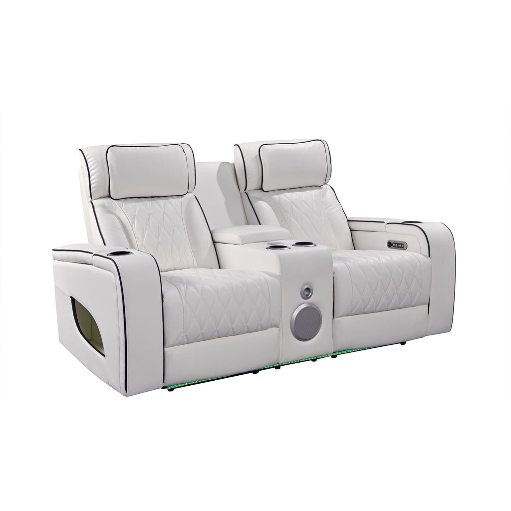 Jessie White Power Recliner 2-seater Loveseat