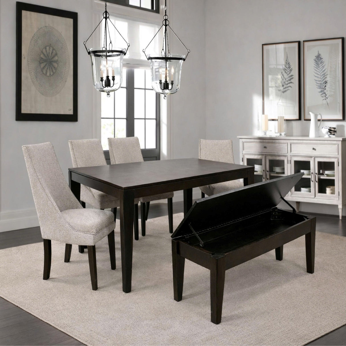 DINING BENCH WITH HIDDEN STORAGE