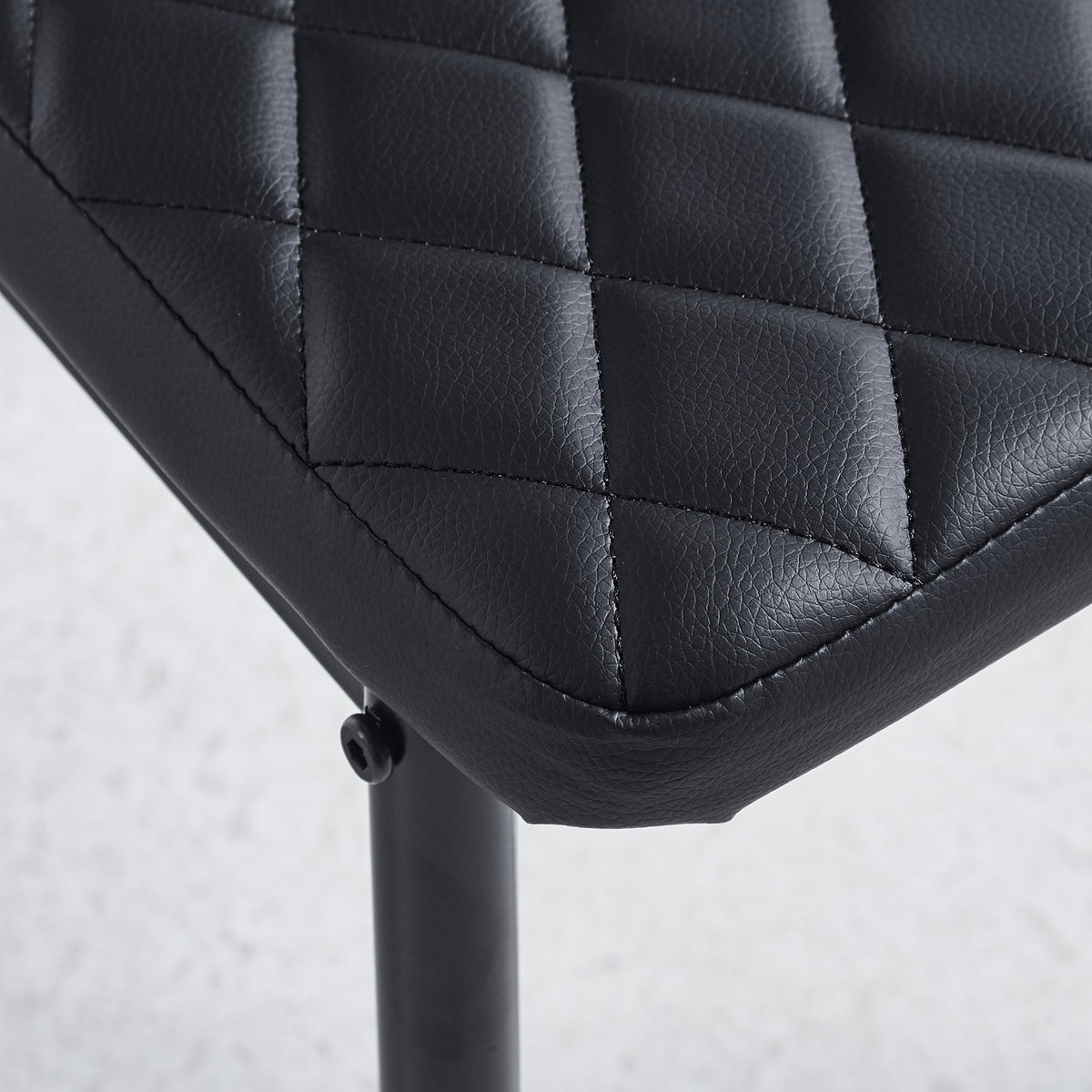 Black Quilted High-Back Dining Chairs  - Black Legs 4pCS/CTN