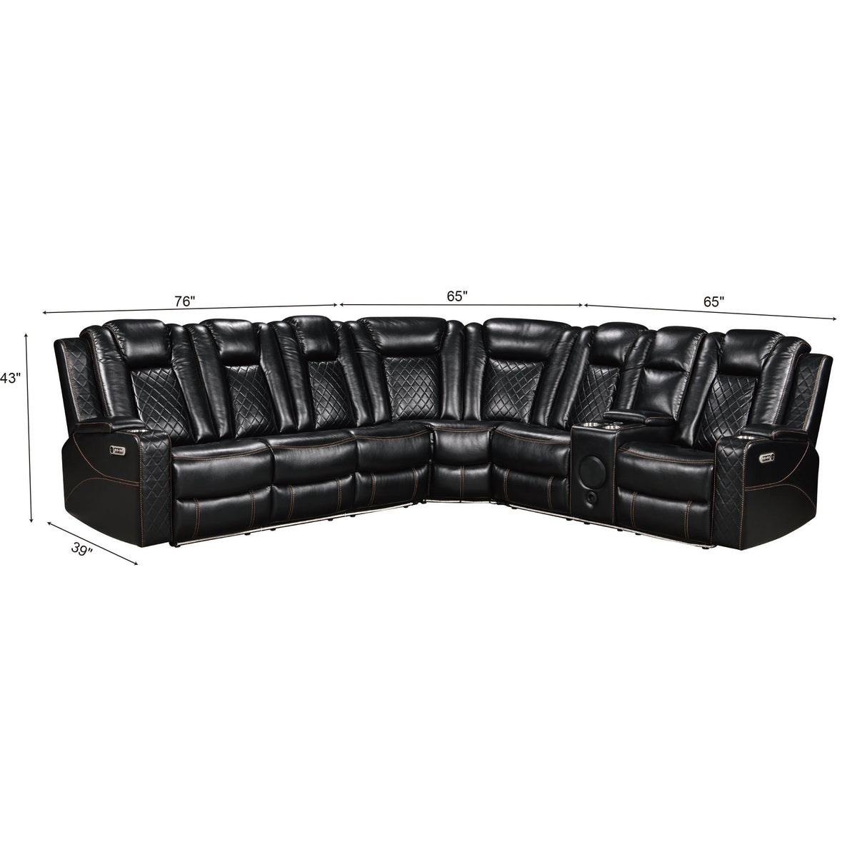 Power Recliner Sectional MC2855B Black